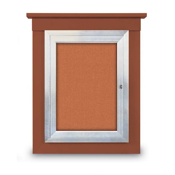 United Visual Products 72"x48" 3-Door Enclosed Letterboard, Grey Vinyl/Lt Oak UV2628O-LTOAK-GREYVL - main